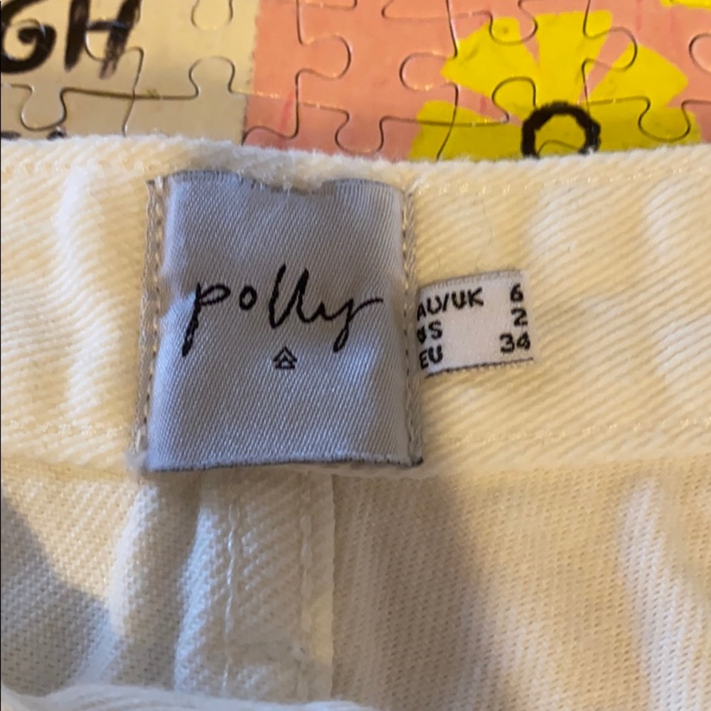 PRINCESS POLLY WHITE JEAN SHORTS